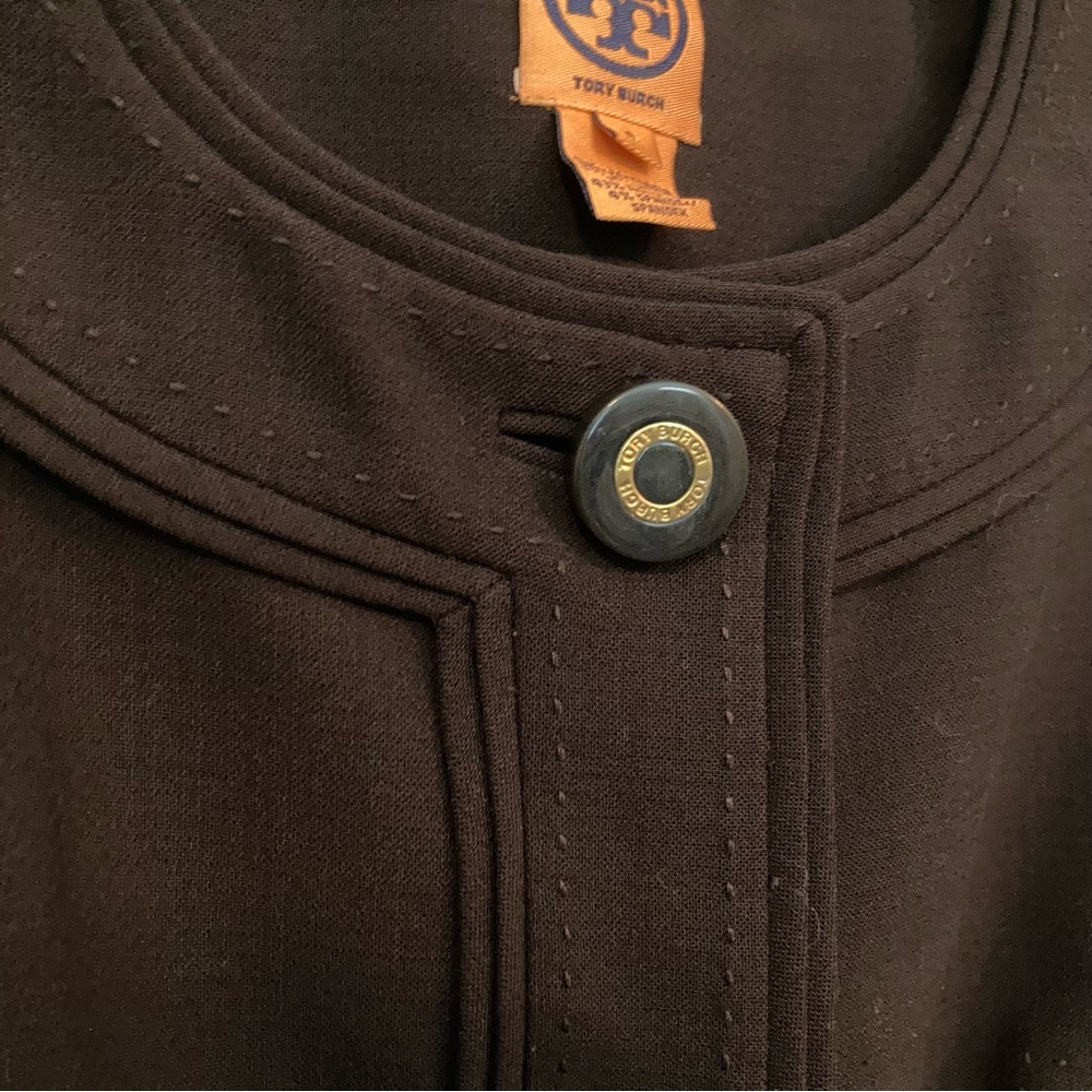 Tory Burch Donell Button-Up Sheath Dress - Brown - Picture 5 of 10